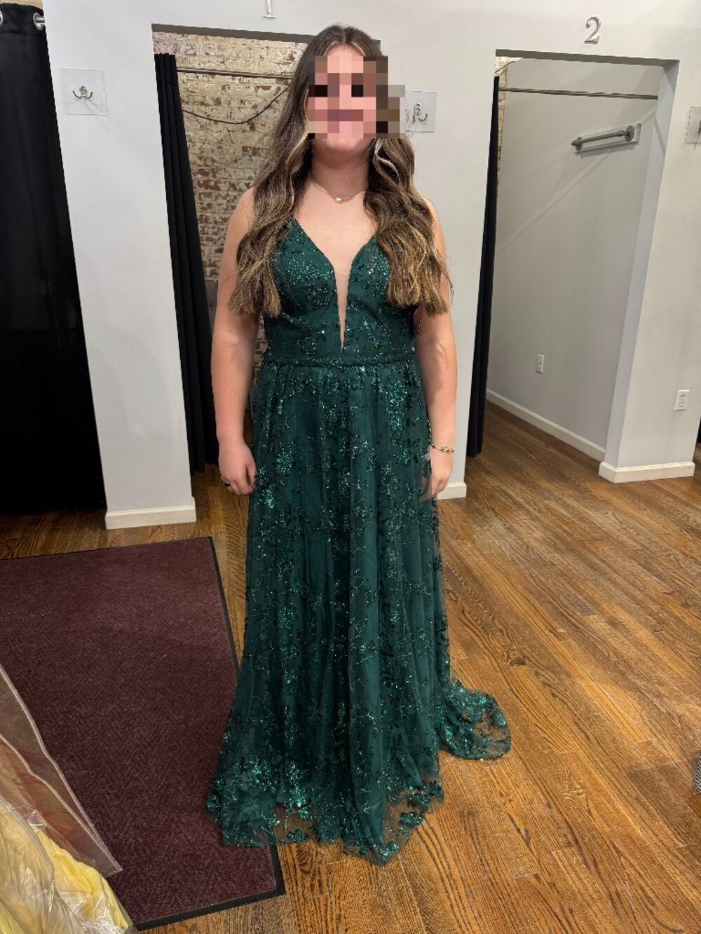 Winter formal Dress, hunter green, Amoris, 3X